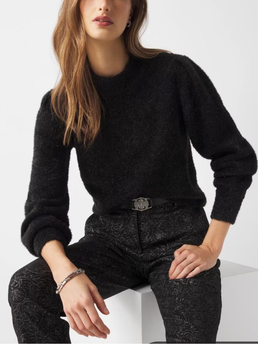 WHBM Tinsel Trim Sweater